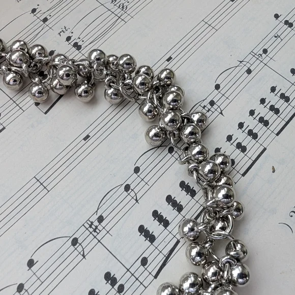 Silvertone Beaded Chain Necklace - Women's Jewelry - Picture 10 of 11